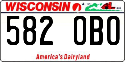 WI license plate 582OBO
