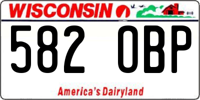 WI license plate 582OBP