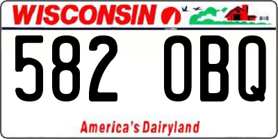 WI license plate 582OBQ