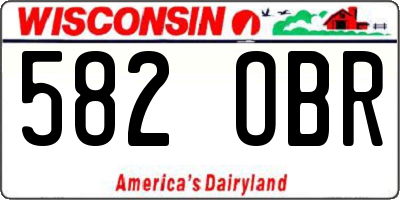 WI license plate 582OBR