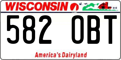 WI license plate 582OBT