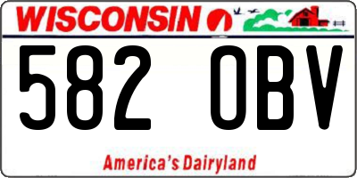 WI license plate 582OBV