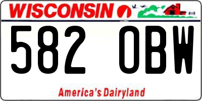 WI license plate 582OBW