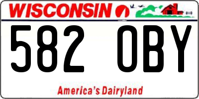 WI license plate 582OBY