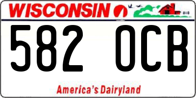 WI license plate 582OCB