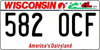 WI license plate 582OCF