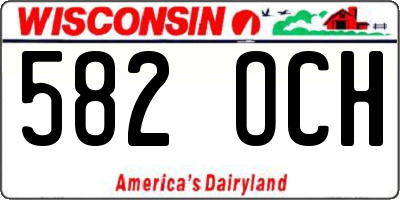 WI license plate 582OCH