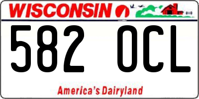 WI license plate 582OCL