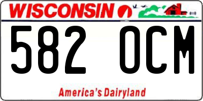 WI license plate 582OCM