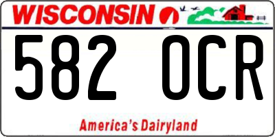 WI license plate 582OCR