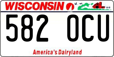 WI license plate 582OCU