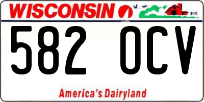 WI license plate 582OCV
