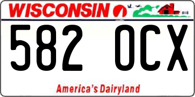 WI license plate 582OCX