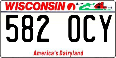 WI license plate 582OCY