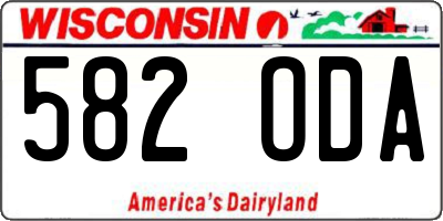 WI license plate 582ODA