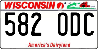 WI license plate 582ODC