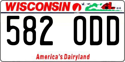 WI license plate 582ODD
