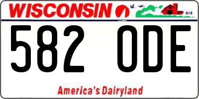 WI license plate 582ODE