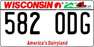 WI license plate 582ODG