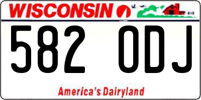 WI license plate 582ODJ
