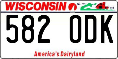 WI license plate 582ODK