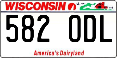 WI license plate 582ODL