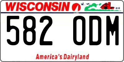 WI license plate 582ODM