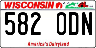 WI license plate 582ODN