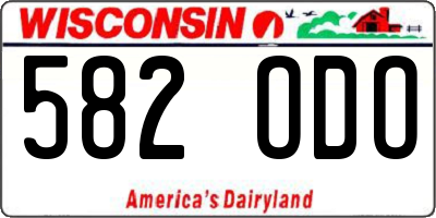 WI license plate 582ODO