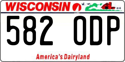 WI license plate 582ODP