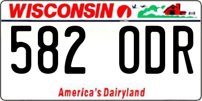 WI license plate 582ODR