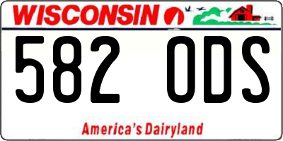 WI license plate 582ODS