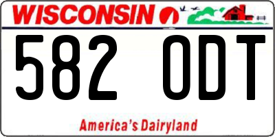 WI license plate 582ODT