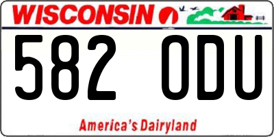 WI license plate 582ODU