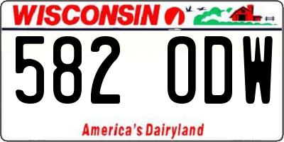 WI license plate 582ODW
