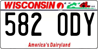 WI license plate 582ODY