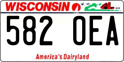 WI license plate 582OEA