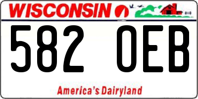 WI license plate 582OEB