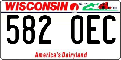 WI license plate 582OEC