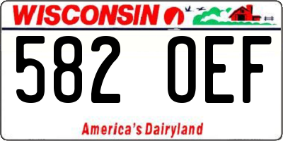 WI license plate 582OEF