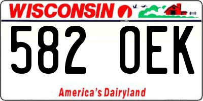 WI license plate 582OEK