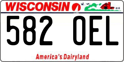 WI license plate 582OEL