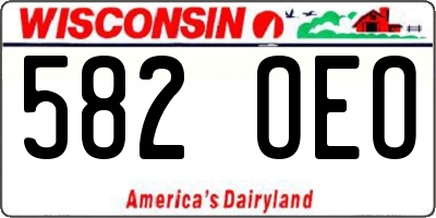 WI license plate 582OEO