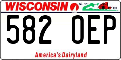 WI license plate 582OEP