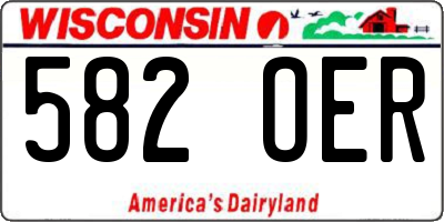 WI license plate 582OER