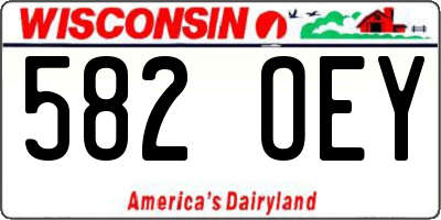WI license plate 582OEY