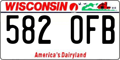 WI license plate 582OFB