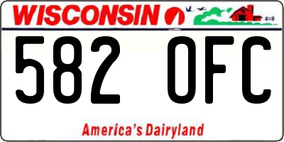 WI license plate 582OFC