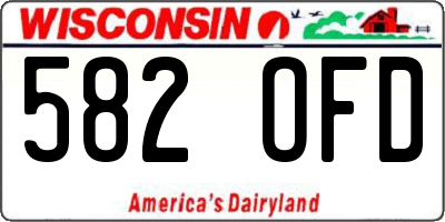 WI license plate 582OFD