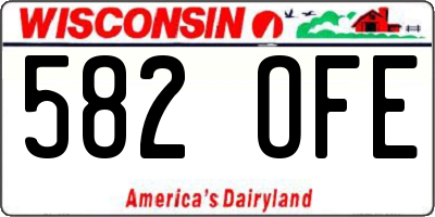 WI license plate 582OFE